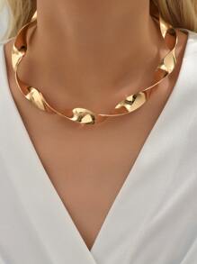 Gargantilla cuff con diseño girante - Amarillo Oro - Ver 5