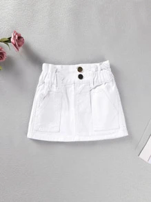 小女童紙袋腰牛仔半身裙