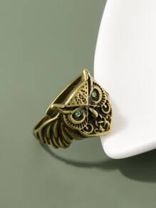 Anillo con diseño de búho - Amarillo Oro - Ver 2