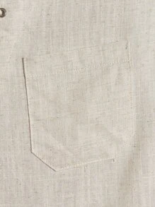 Manfinity RebelGame Men Solid Lace Up Front Shirt - Beige - View 4