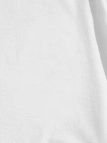 EASEVO 男士花和標語圖案T恤 - 白色 - 查看 4