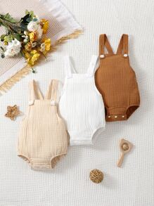 Neonato 3 pezzi Body salopette monocolore