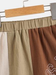 SHEIN Boys Letter Graphic Colourblock Shorts - Multicolor - View 3