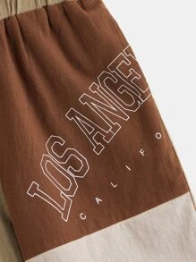 SHEIN Boys Letter Graphic Colourblock Shorts - Multicolor - View 4