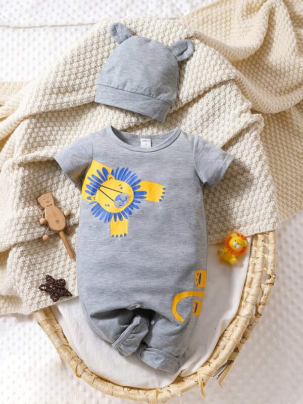 Baby Cartoon Graphic Tee Jumpsuit