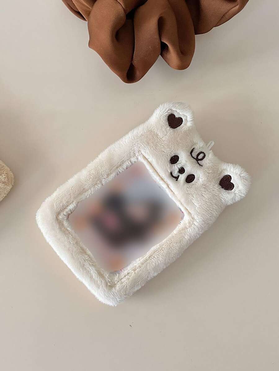 1pc Cartoon Bear Design Card Cover - White - View 1