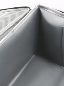 1 bolsa de almuerzo portátil con aislamiento térmico, diseño simple, gran capacidad, forro de papel de aluminio, para estudiantes y trabajadores de oficina, adecuada para picnic - Azul Marino - Ver 7