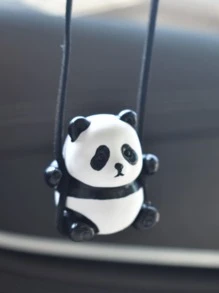 1 đồ trang trí xe thiết kế hình gấu trúc hoạt hình - Đen và trắng - Xem 2