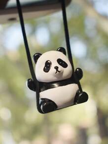 1 đồ trang trí xe thiết kế hình gấu trúc hoạt hình - Đen và trắng - Xem 3