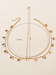 Butterfly Charm Costume Hair Band - Gold - View 3