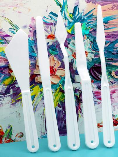 5pcs Plain Plastic Painting Scraper