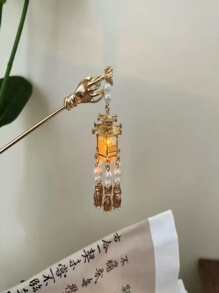 燈籠裝飾髮夾 - 金色 - 查看 2