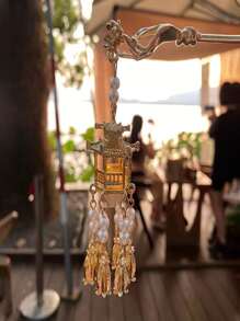 燈籠裝飾髮夾 - 金色 - 查看 3