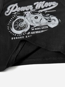 SHEIN EZwear Áo hai dây Đồ họa Slogan Giải trí - màu đen - Xem 4