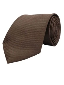 ZONFAZ 1 件 8 厘米男士纯色棕色经典休闲领带男士领带 - 棕色 - 查看 2