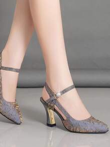 厚底露跟镂空连衣裙凉鞋情人节特辑 - 淺灰紫 - 查看 4