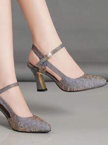 厚底露跟镂空连衣裙凉鞋情人节特辑 - 淺灰紫 - 查看 5