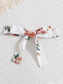 SHEIN 女孩印花不對稱領荷葉邊上衣和短褲 - 彩色 - 查看 3