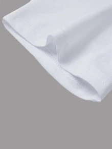 男友风纯色圆领运动 T 恤 - 白色 - 查看 6