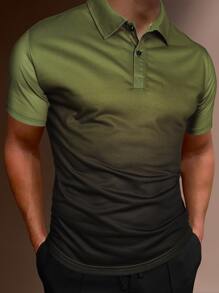 Manfinity Homme 男士漸層POLO衫 - 綠色 - 查看 1