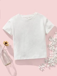 SHEIN Baby Slogan Graphic Drop Shoulder Water-Repellent Tee - White - View 2