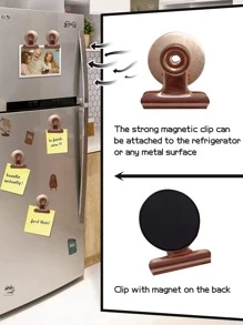 2入組不銹鋼牆貼極簡主義金屬夾冰箱磁性夾 - 玫瑰金 - 查看 3