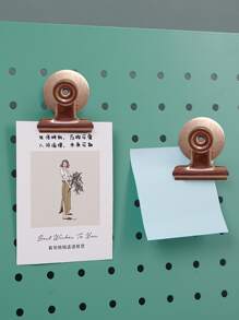 2入組不銹鋼牆貼極簡主義金屬夾冰箱磁性夾 - 玫瑰金 - 查看 4