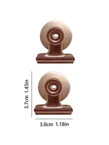 2入組不銹鋼牆貼極簡主義金屬夾冰箱磁性夾 - 玫瑰金 - 查看 5