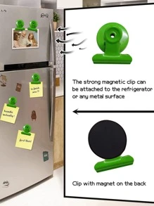 2 Cái/bộ Từ Tính Kẹp Tủ Lạnh Bằng Thép Không Gỉ, Decal Dán Tủ Lạnh Màu Xanh Lá Cây Tối Giản Cho Gia Đình - màu xanh lá - Xem 3