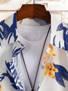 Manfinity Men Tropical Print Shirt Without Tee - Multicolor - View 3