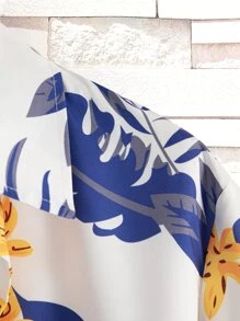 Manfinity Men Tropical Print Shirt Without Tee - Multicolor - View 4