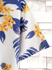 Manfinity Men Tropical Print Shirt Without Tee - Multicolor - View 5