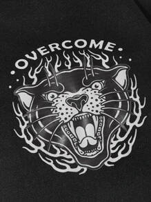 Drawdoland 1pc Animal & Letter Graphic Pet Sweatshirt