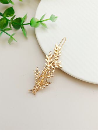 1 st Enkel Metallisk Veteöron Hårspänne Avslappnad Lugg Hårnål För Dagligt Användande Klospännen Hårklor Hårspännen, Skolgrejer, Håraccessoarer