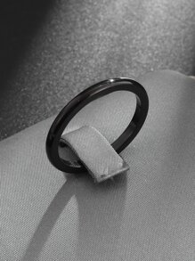 SeuSuk Men Minimalist Ring - Black - View 1