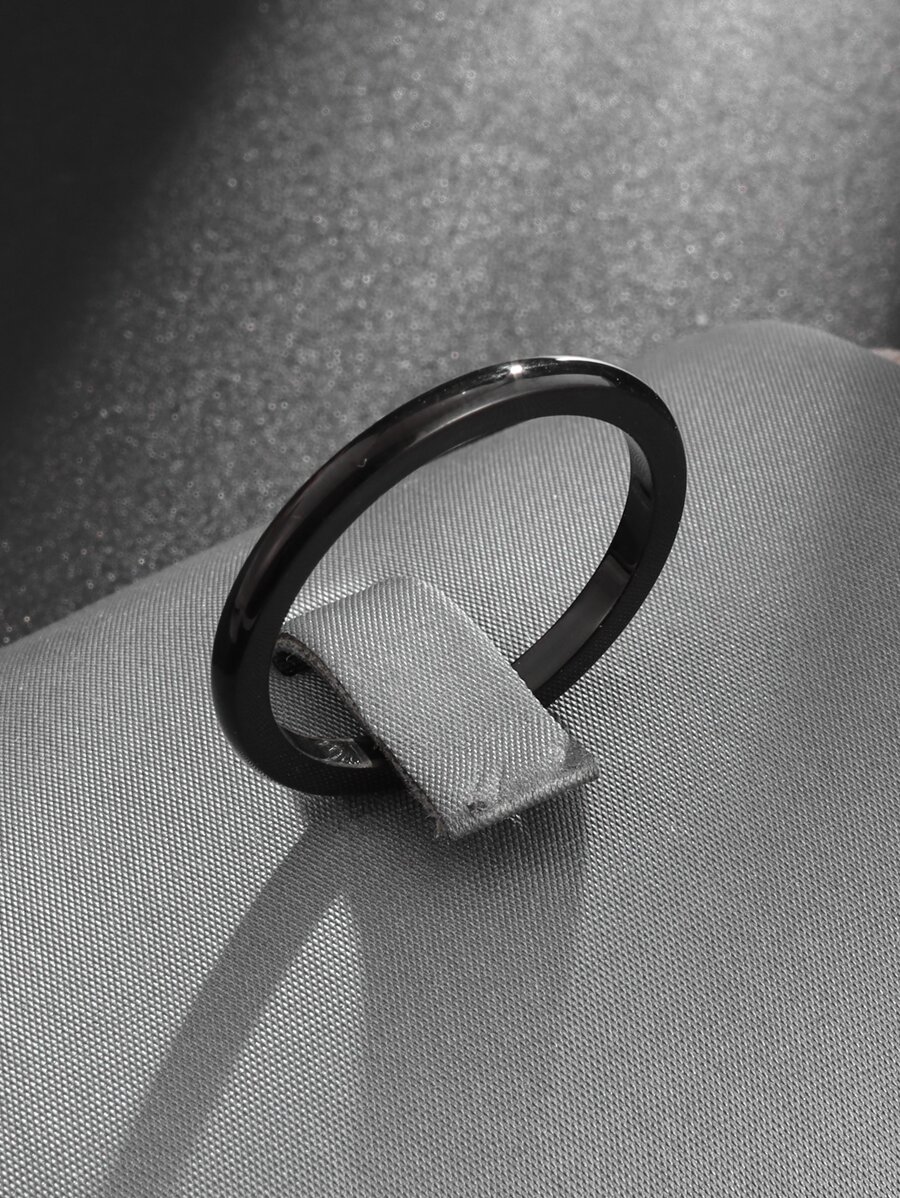 SeuSuk Men Minimalist Ring - Black - View 1