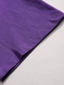 Men Letter Graphic Tee - Purple - View 3