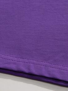 Men Letter Graphic Tee - Purple - View 4