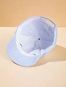 1pc Baby Cartoon Bear Embroidered Letter Graphic Baseball Cap - Blue - View 4