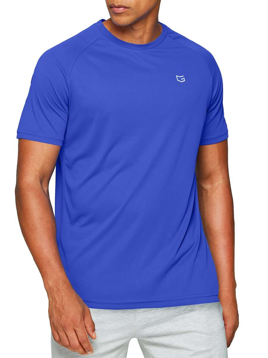 G Gradual Camiseta Deportiva Para Hombres Con Mangas Raglán Y Estampado Gráfico, Ropa De Gimnasio Para Hombres - Azul - Ver 1