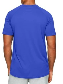 G Gradual Camiseta Deportiva Para Hombres Con Mangas Raglán Y Estampado Gráfico, Ropa De Gimnasio Para Hombres - Azul - Ver 2