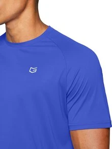 G Gradual Camiseta Deportiva Para Hombres Con Mangas Raglán Y Estampado Gráfico, Ropa De Gimnasio Para Hombres - Azul - Ver 4