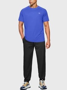 G Gradual Camiseta Deportiva Para Hombres Con Mangas Raglán Y Estampado Gráfico, Ropa De Gimnasio Para Hombres - Azul - Ver 6
