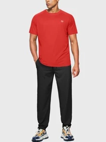 G Gradual Camiseta Deportiva Con Manga Raglán Y Estampado Gráfico Para Hombre, Ropa De Gimnasia Para Hombre - Rojo - Ver 6