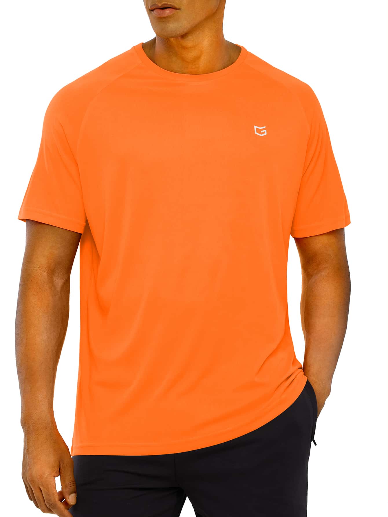 G Gradual Camiseta Deportiva Para Hombres Con Mangas Raglán Y Gráficos Impresos, Ropa De Gimnasio Para Hombres - Naranja - Ver 1