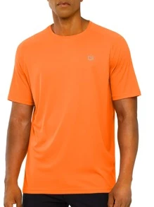 G Gradual Camiseta Deportiva Para Hombres Con Mangas Raglán Y Gráficos Impresos, Ropa De Gimnasio Para Hombres - Naranja - Ver 3