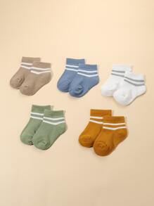 Bebé 5 pares Calcetines de rayas - Multicolor - Ver 1