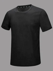 Camiseta deportiva de cuello redondo de talla estilo novio para hombres