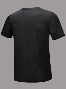 Camiseta deportiva de cuello redondo de talla estilo novio para hombres