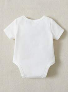 SHEIN Đứa bé trai Bác sĩ In Trang phục Bodysuit - trắng - Xem 2